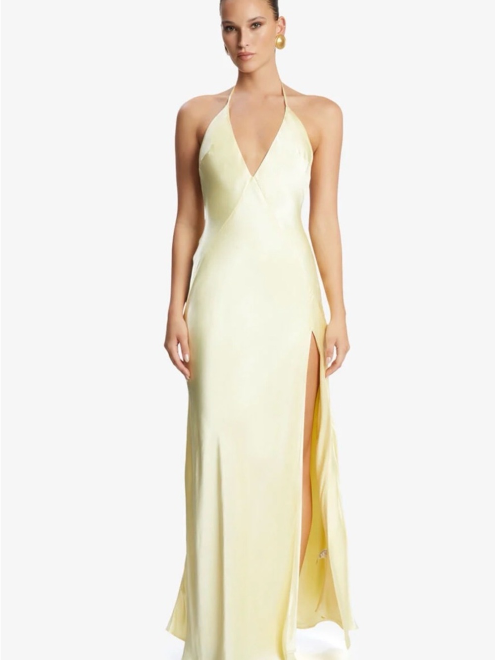 Bardot Yve Halter Dress In Canary Yellow